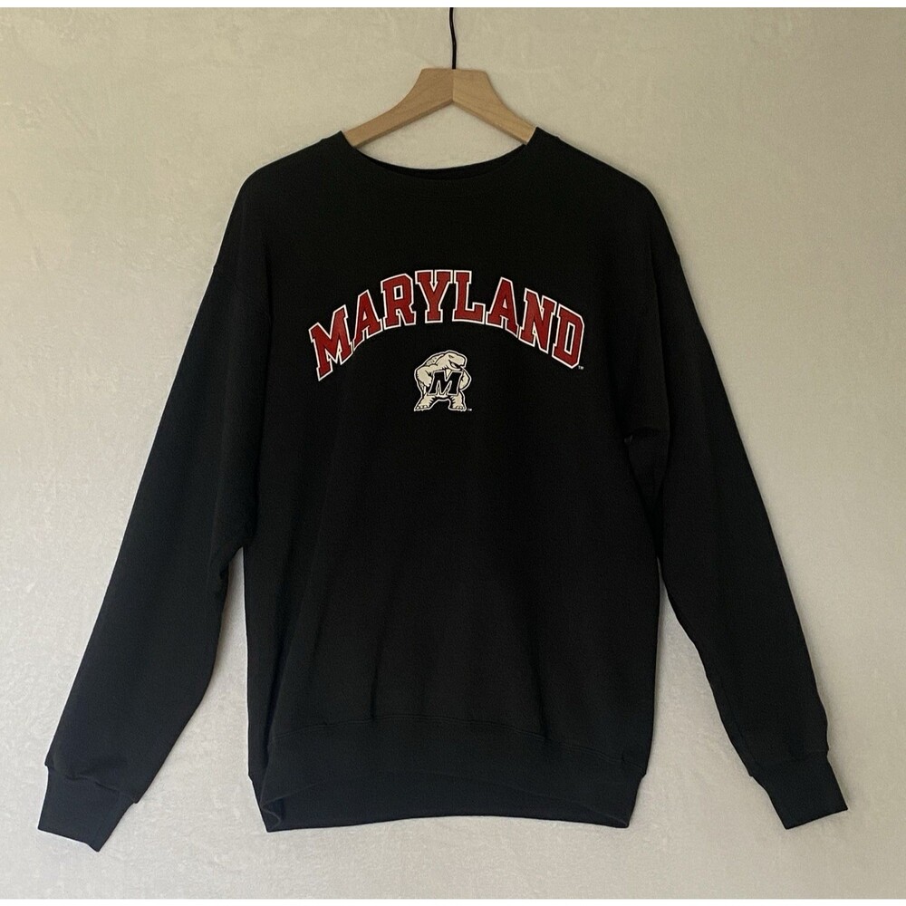 Champion Maryland Terrapins Black Crewneck Sweatshirt Mens Medium